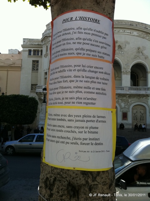 Pour l'Histoire - A4, le 21 janvier 2011, Tunis